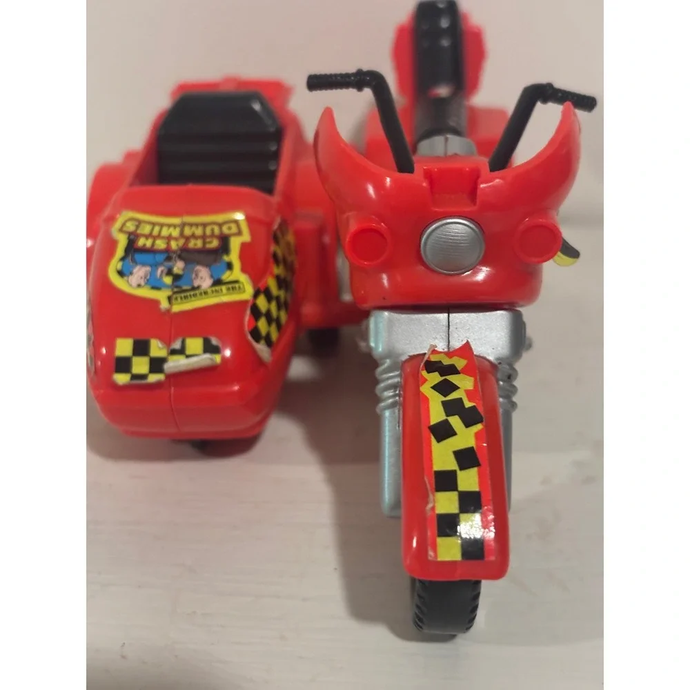Tyco Incredible Crash Dummies Motorcycle with Sidecar Red Vintage Toy Good 1991